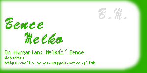 bence melko business card